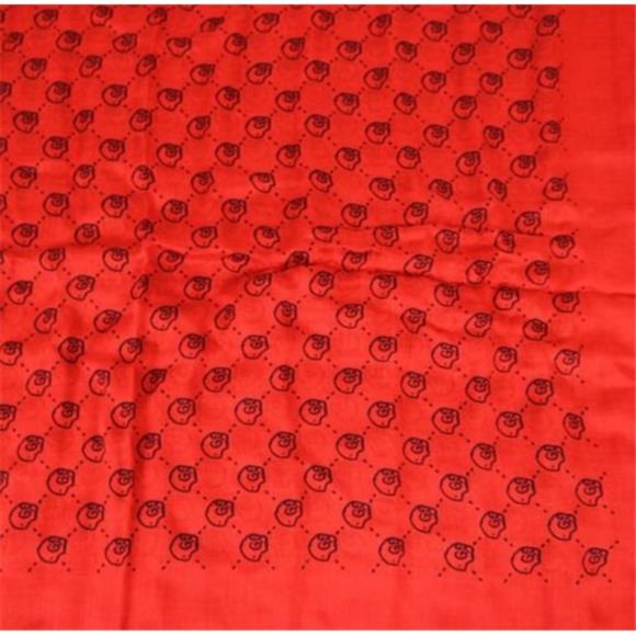 Gucci Ghost Red Silk GG Skull Print Large Square Scarf New Authentic - Picture 7 of 9